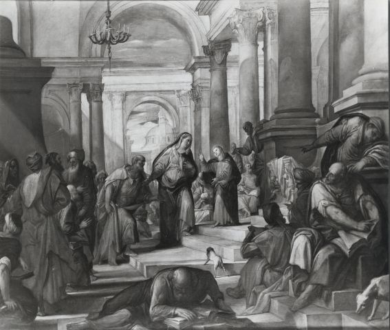 Anonimo — Fumiani Giovanni Antonio - sec. XVII/ XVIII - Cristo predica nel tempio — insieme